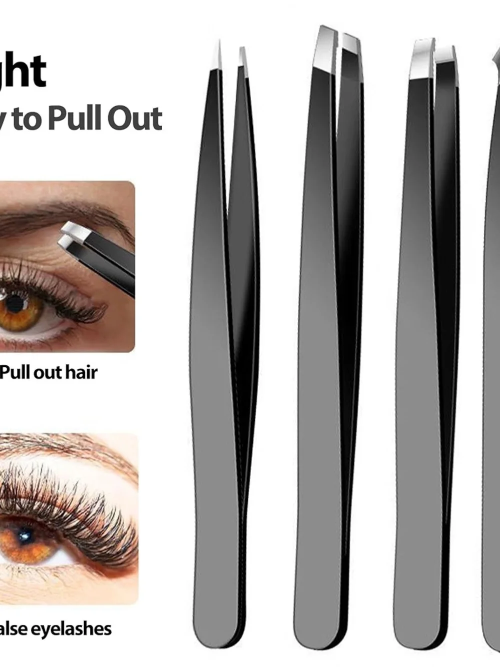 Tweezers Set -Professional Stainless Steel Tweezers for Eyebrows Great Precision